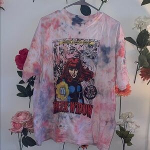 Marvel Tie-Dye Black Widow Comic Tee